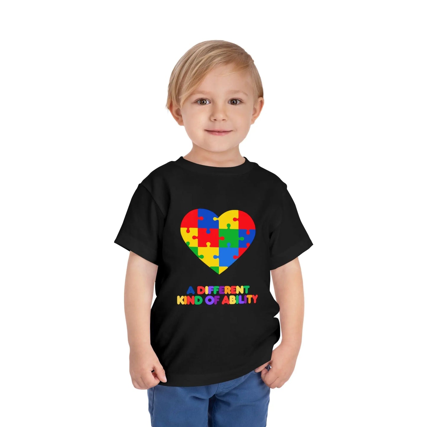 Autism Awareness Toddler Tee – 'A Different Kind of Ability' Puzzle Heart Printify