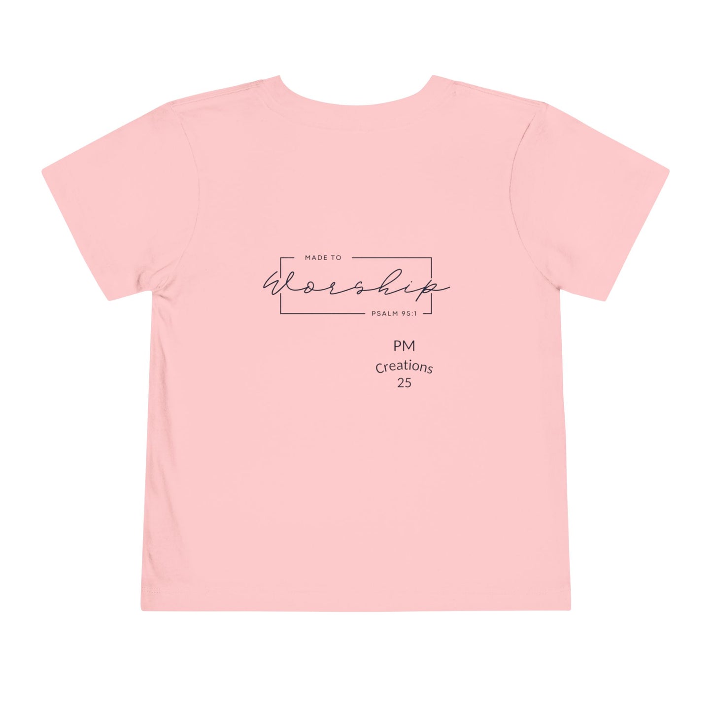Believe Floral Toddler Tee — Pink Retro Script & Rose Bouquet