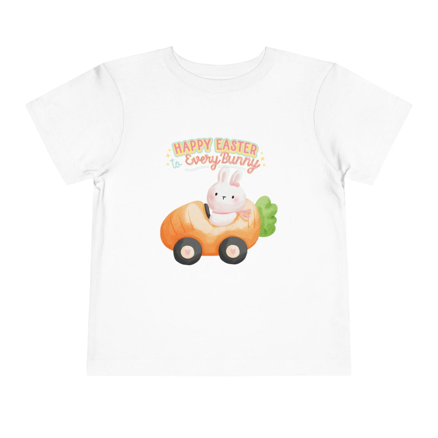 Toddler Tee — "Happy Easter Every Bunny" Bunny Car Easter Shirt Printify