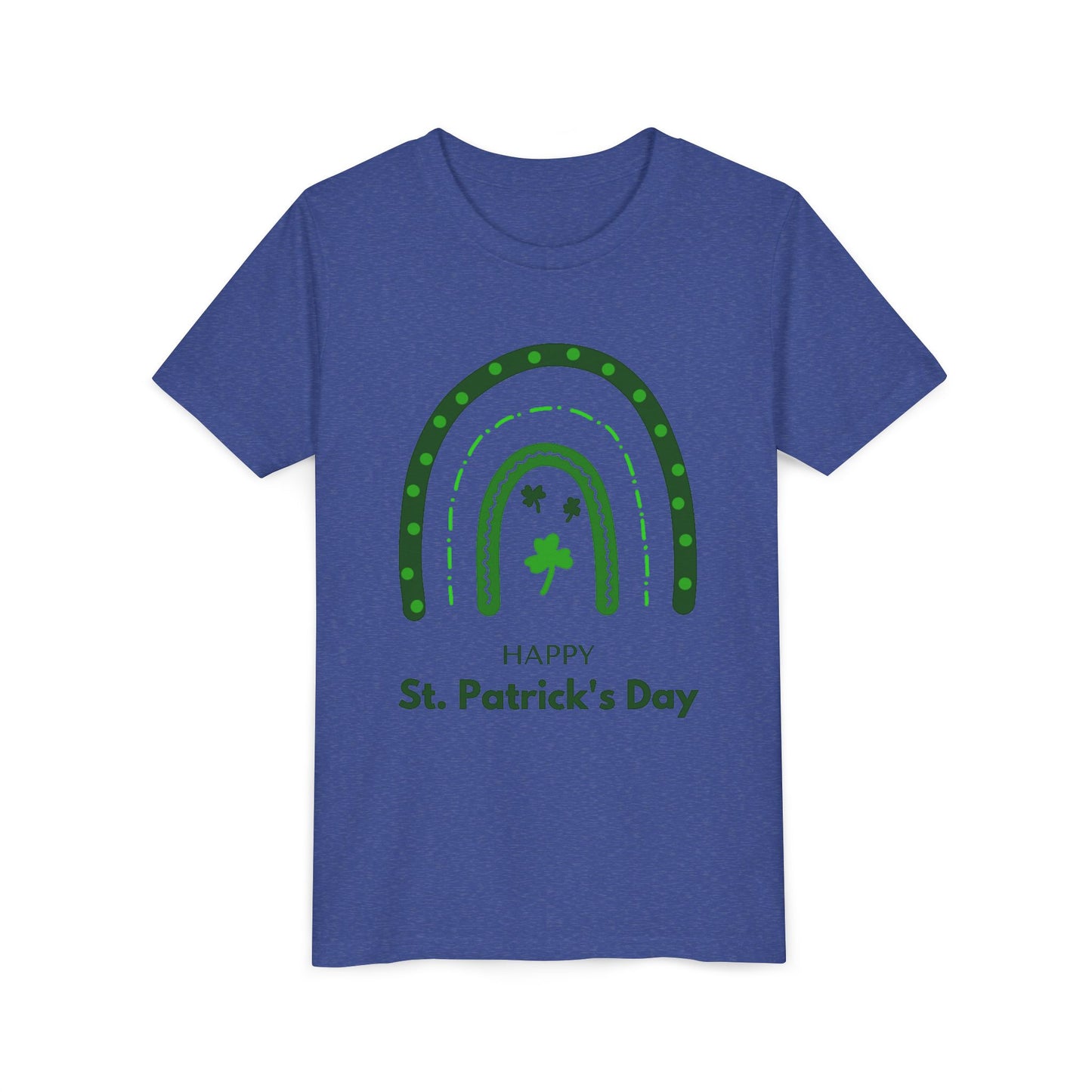 Happy St. Patrick's Day Youth Tee - Rainbow Shamrock Shirt