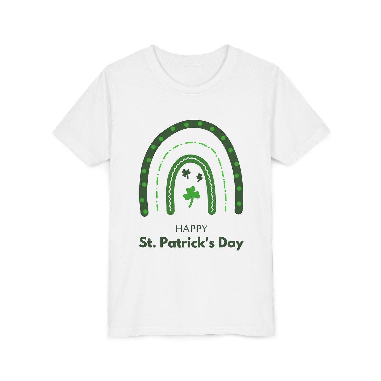 Happy St. Patrick's Day Youth Tee - Rainbow Shamrock Shirt