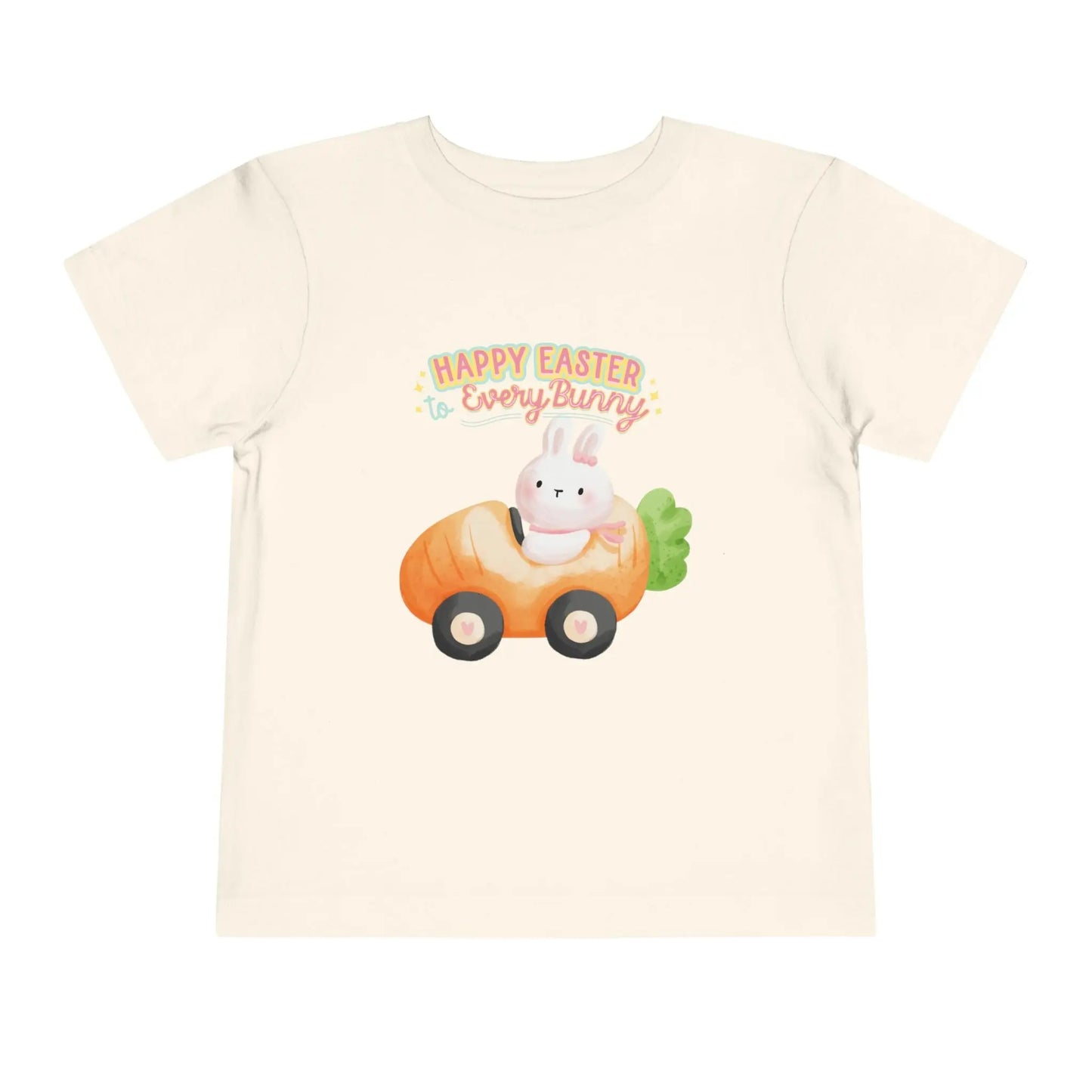 Toddler Tee — "Happy Easter Every Bunny" Bunny Car Easter Shirt Printify