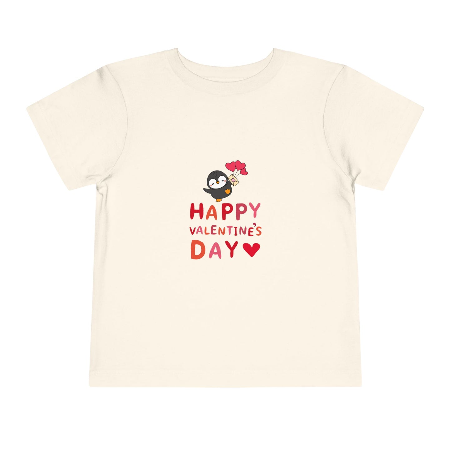 Valentine's Toddler Tee — Cute Penguin "Happy Valentine’s Day" Shirt