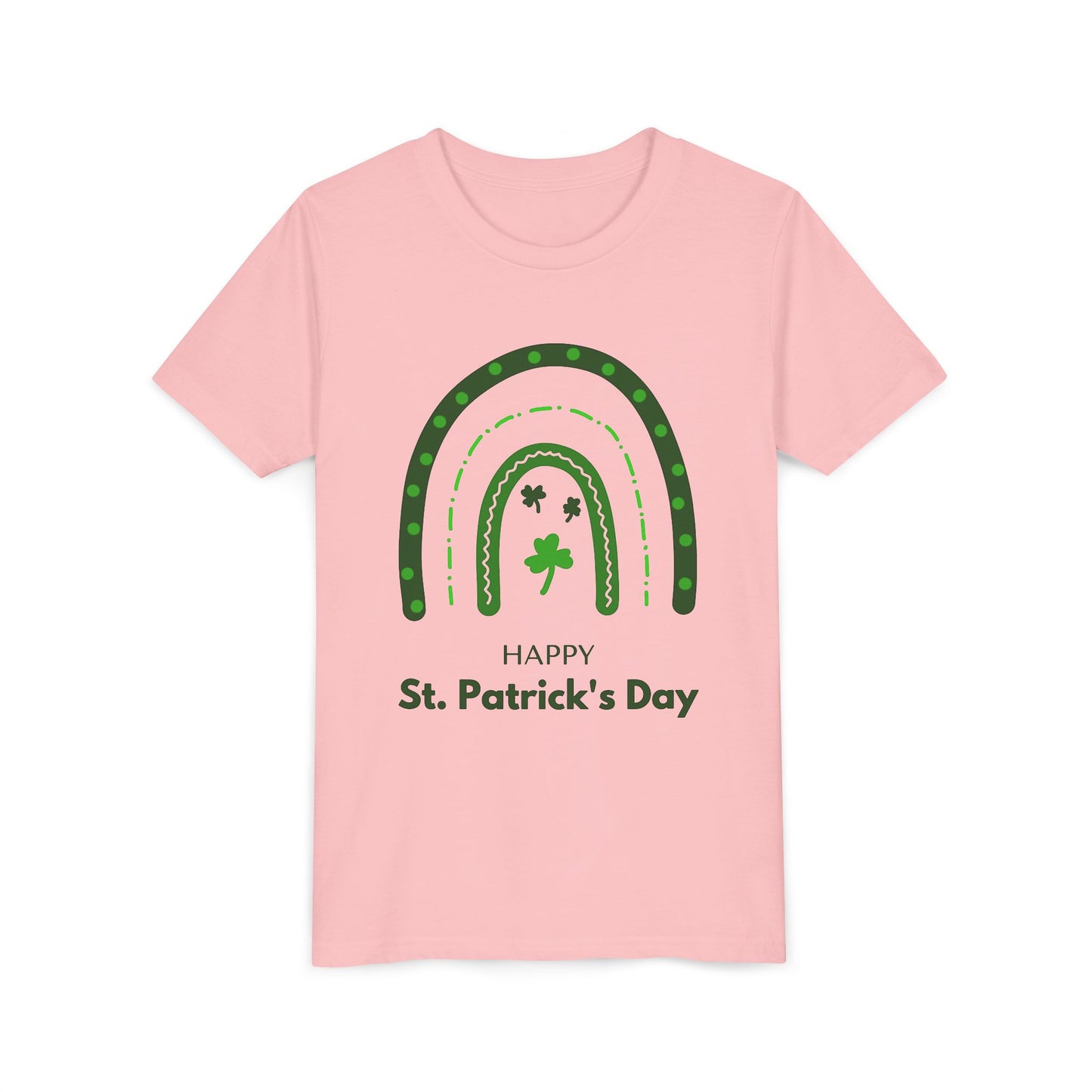 Happy St. Patrick's Day Youth Tee - Rainbow Shamrock Shirt