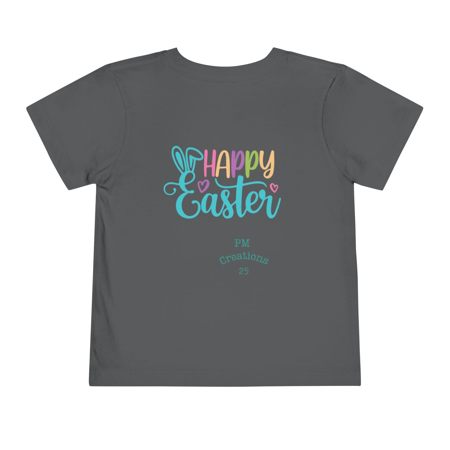 Toddler Tee — "He Is Risen" Easter Cross & Happy Easter Pastel Design