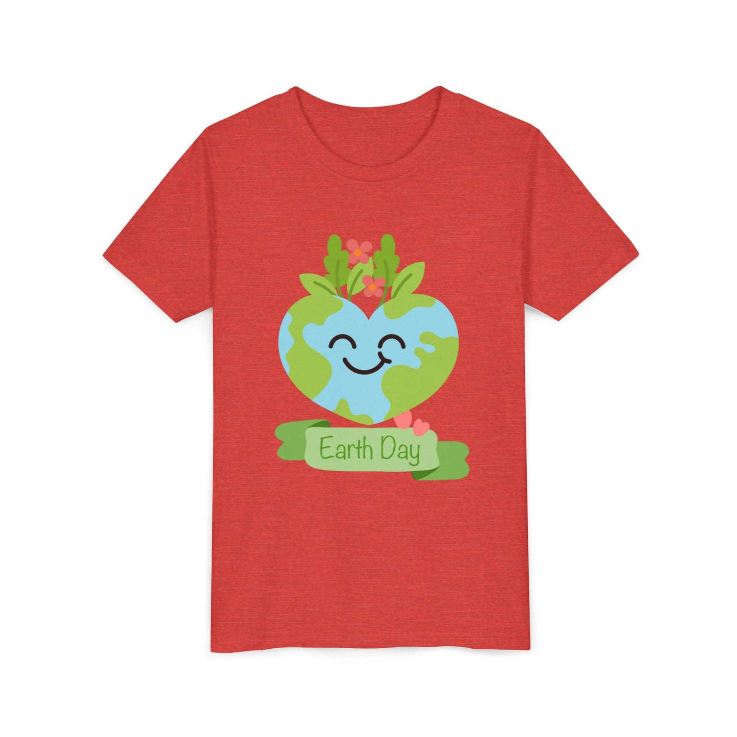 Earth Day Kids T-Shirt - Cute Smiling Heart Earth Design