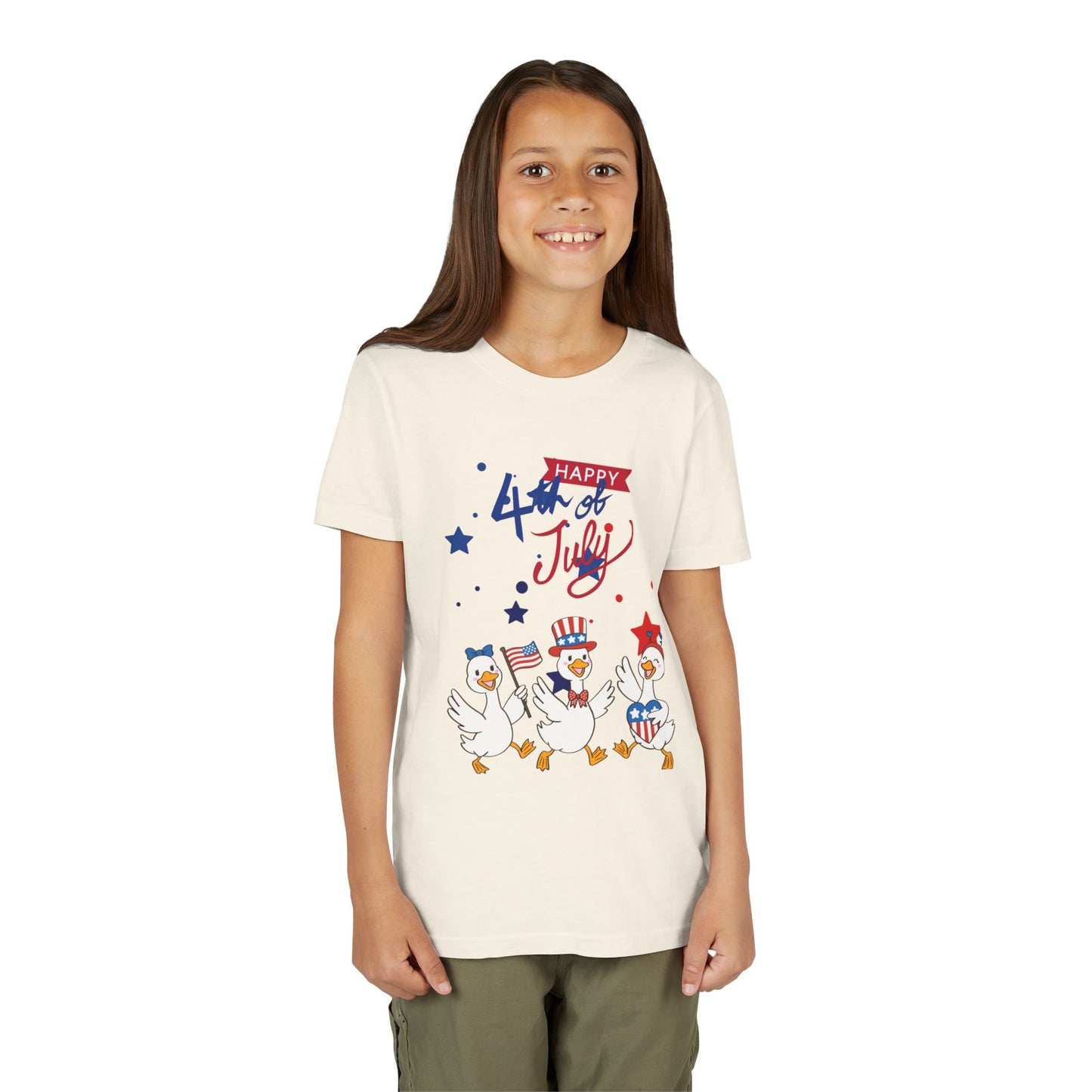 4th of July Kids T-Shirt — Patriotic Duck Trio Youth Tee