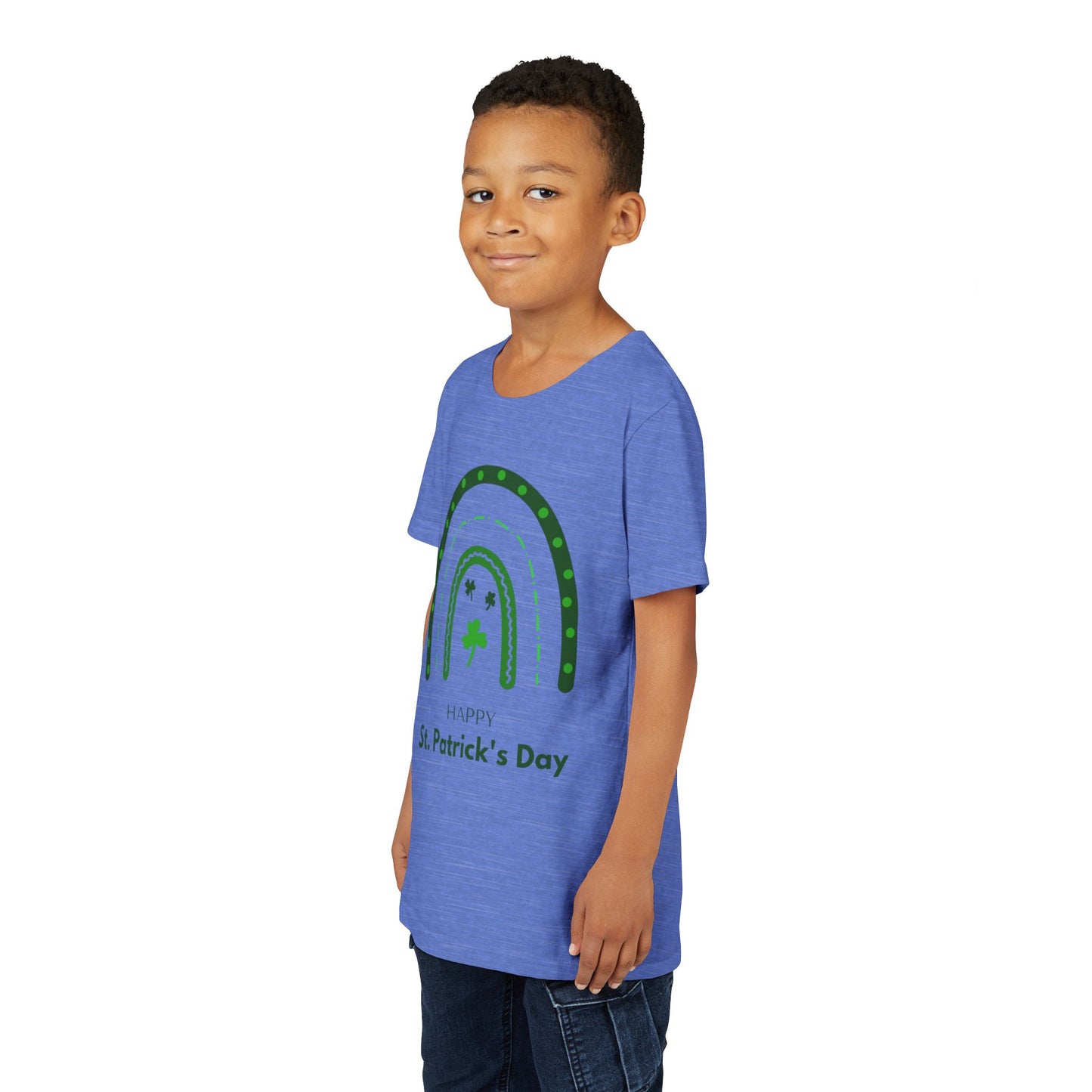 Happy St. Patrick's Day Youth Tee - Rainbow Shamrock Shirt