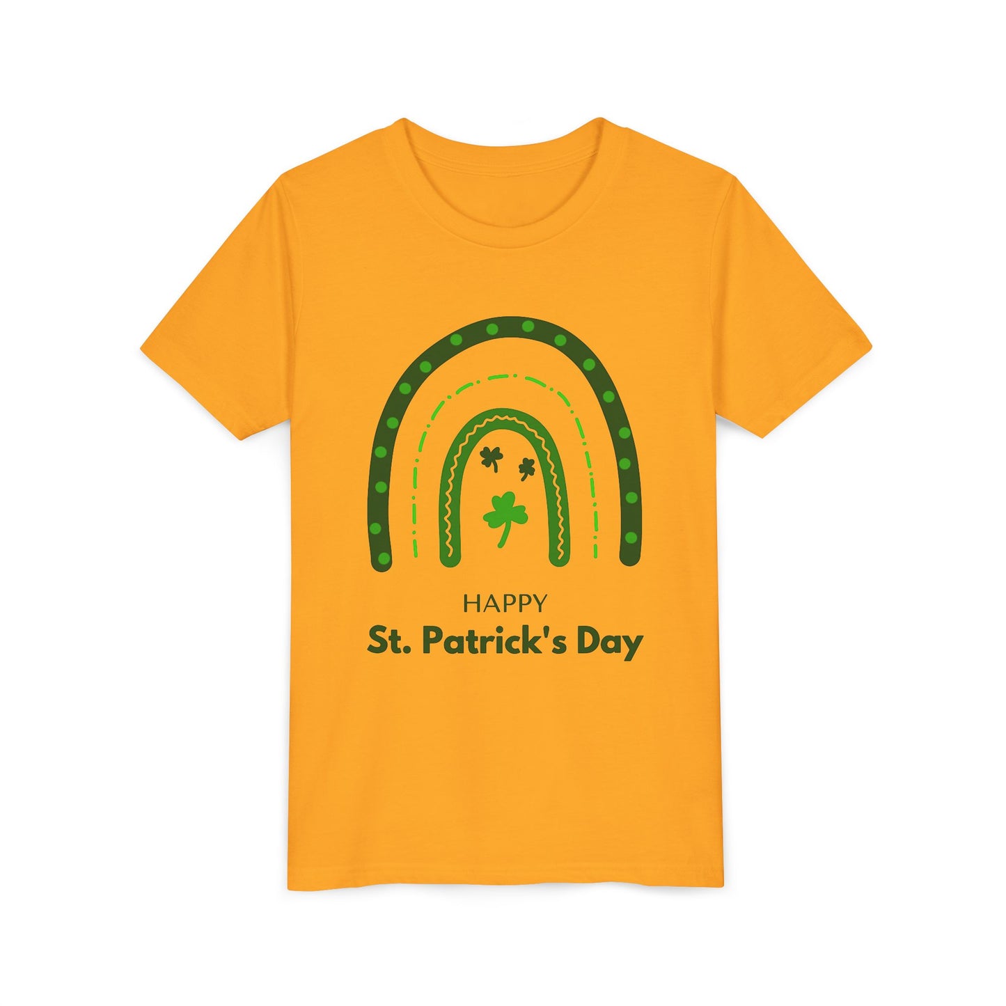 Happy St. Patrick's Day Youth Tee - Rainbow Shamrock Shirt