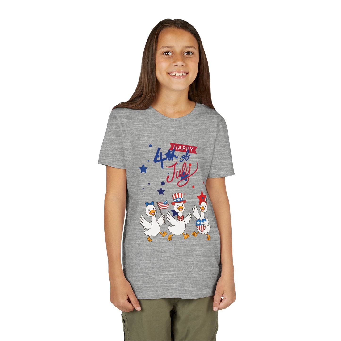 4th of July Kids T-Shirt — Patriotic Duck Trio Youth Tee