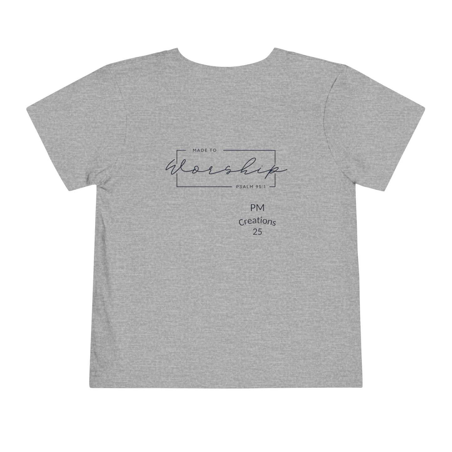 Toddler Tee — Floral Cross "Jesus" Christian Shirt (Made to Worship)