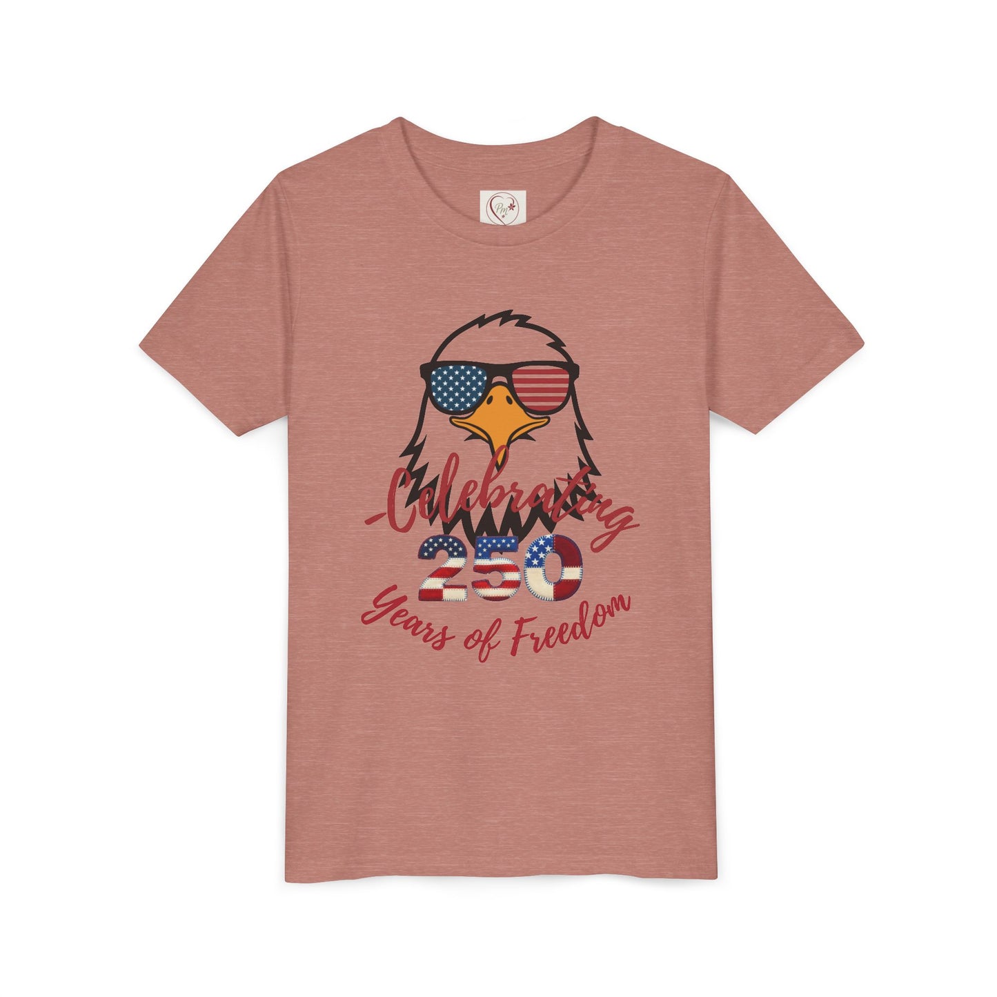 Youth Tee - 'Celebrating 250 Years of Freedom' Eagle with American Flag Sunglasses