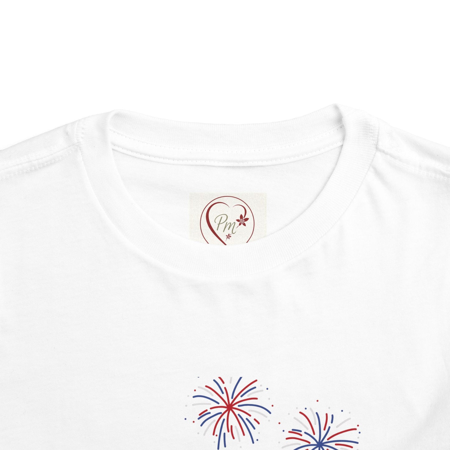 Toddler Tee — "Happy 4th of July" Fireworks & Patriotic Rocket Shirt