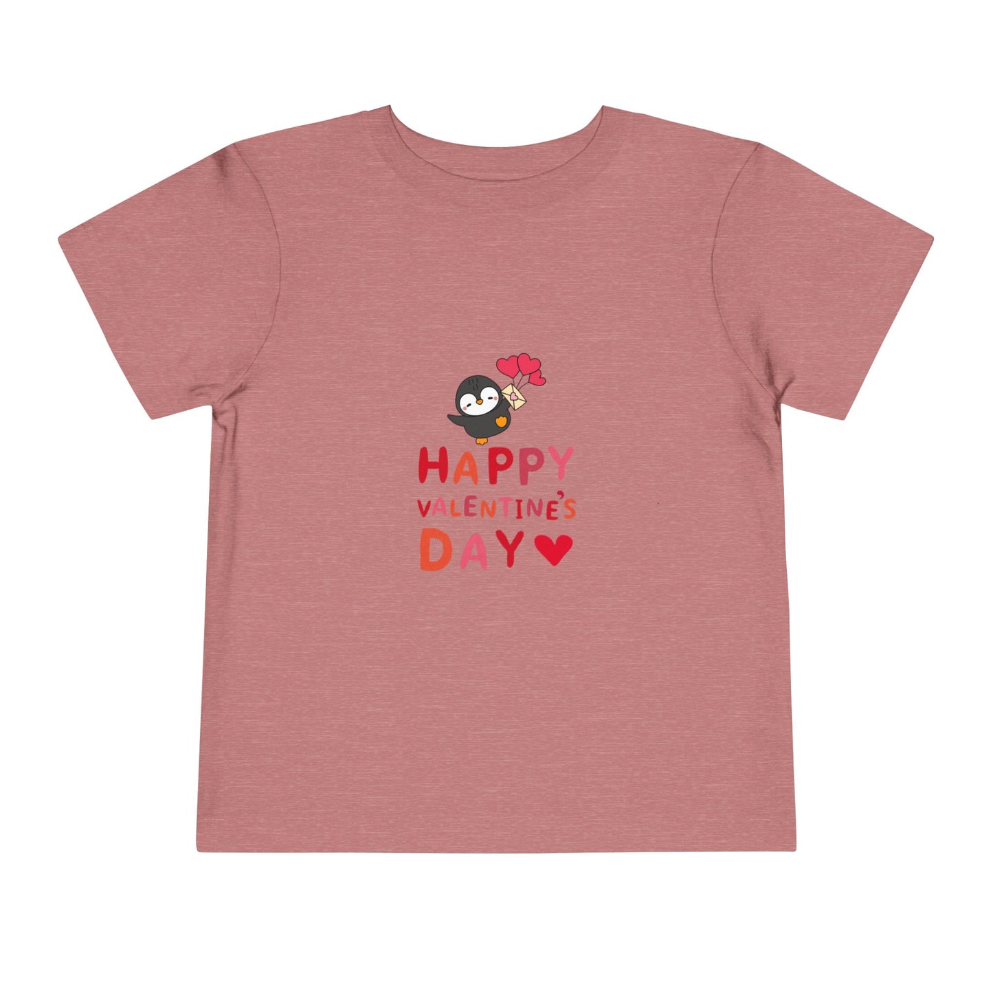 Valentine's Toddler Tee — Cute Penguin "Happy Valentine’s Day" Shirt