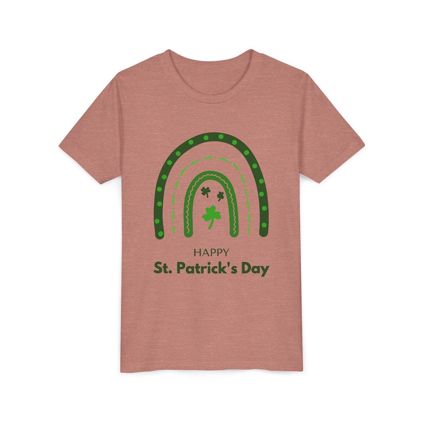 Happy St. Patrick's Day Youth Tee - Rainbow Shamrock Shirt