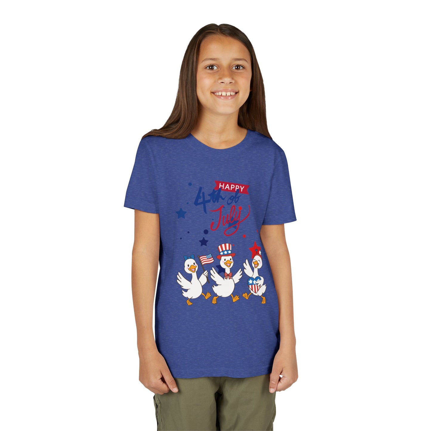 4th of July Kids T-Shirt — Patriotic Duck Trio Youth Tee