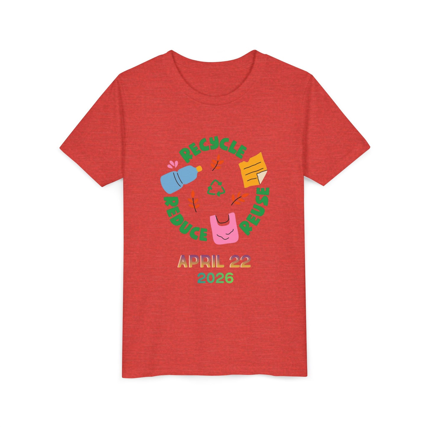 Youth Earth Day Tee – "Recycle Reduce Reuse" April 22 2026