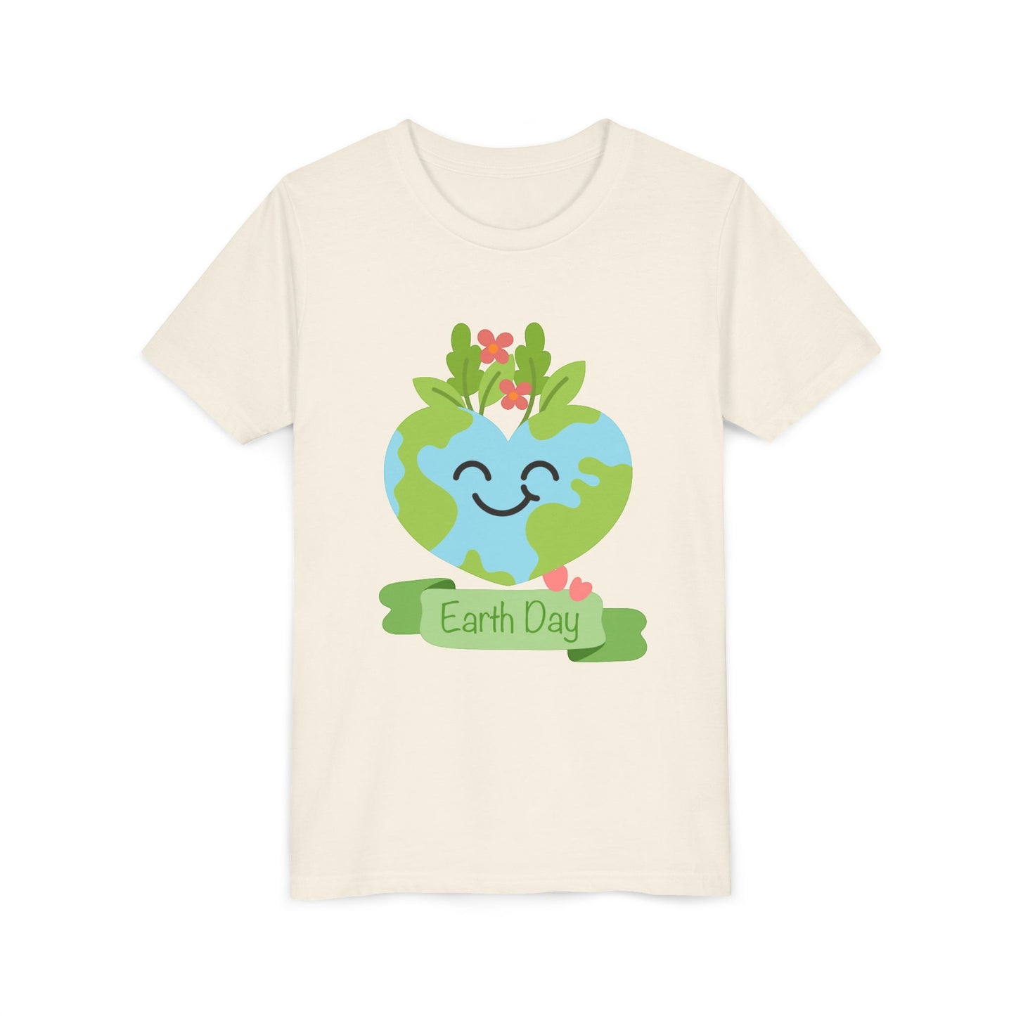 Earth Day Kids T-Shirt - Cute Smiling Heart Earth Design