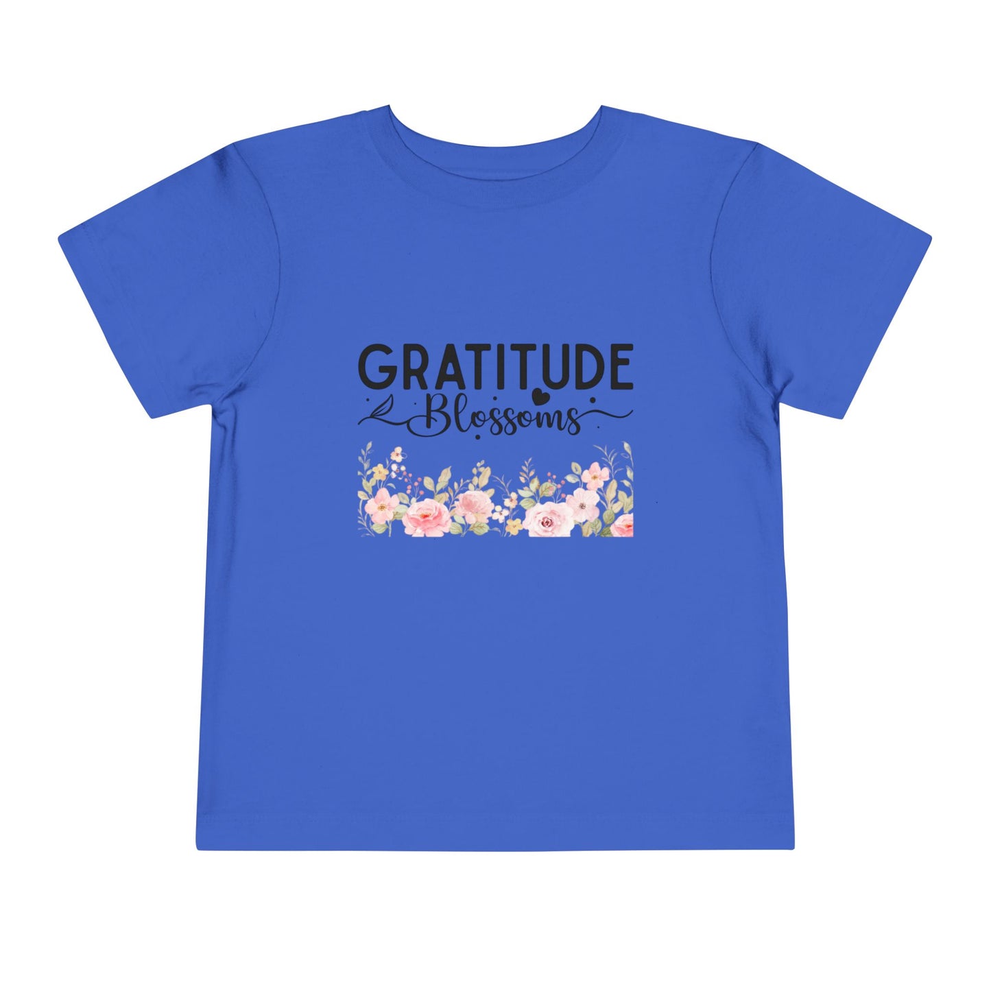 Toddler Tee — "Gratitude Blooms" Floral Christian Graphic