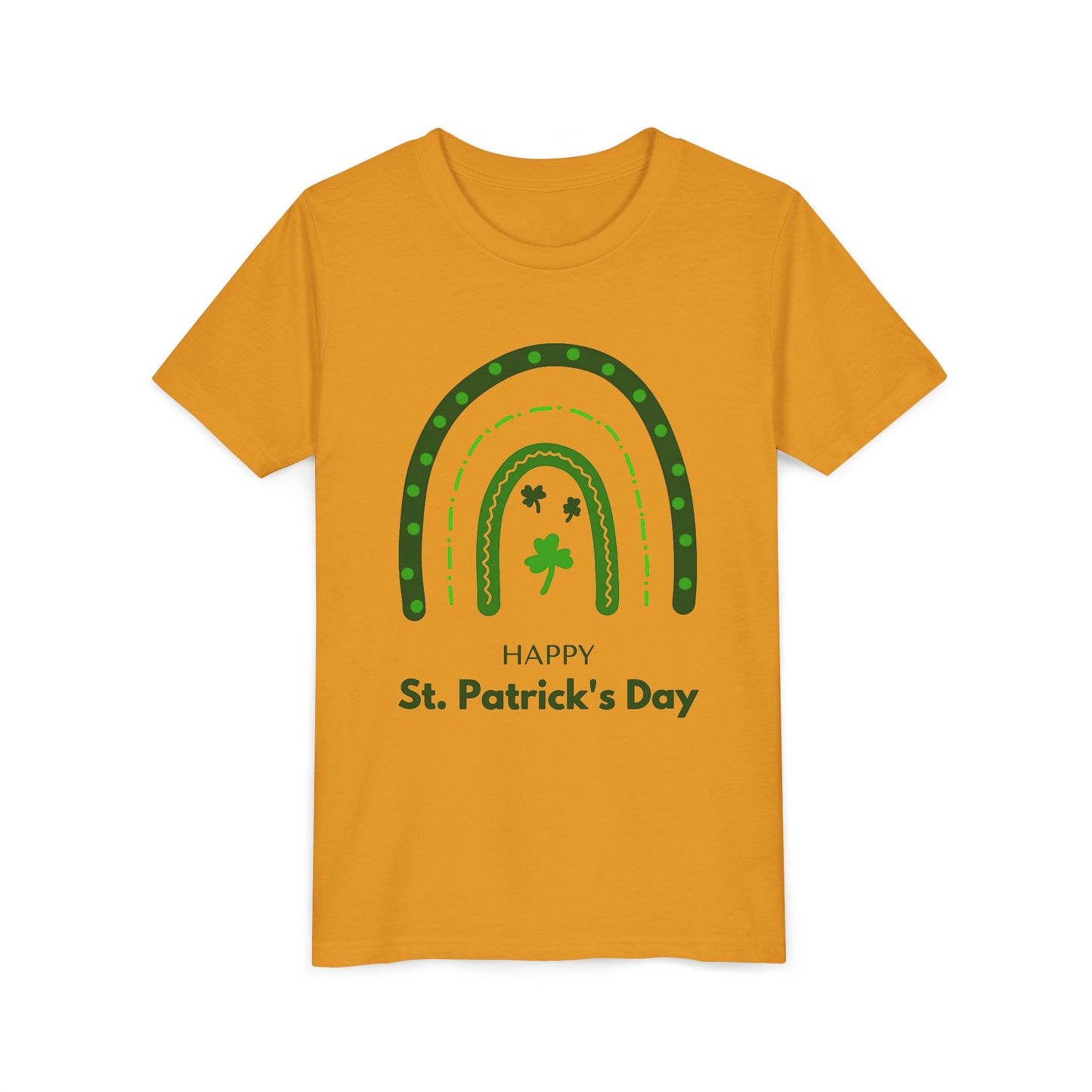 Happy St. Patrick's Day Youth Tee - Rainbow Shamrock Shirt