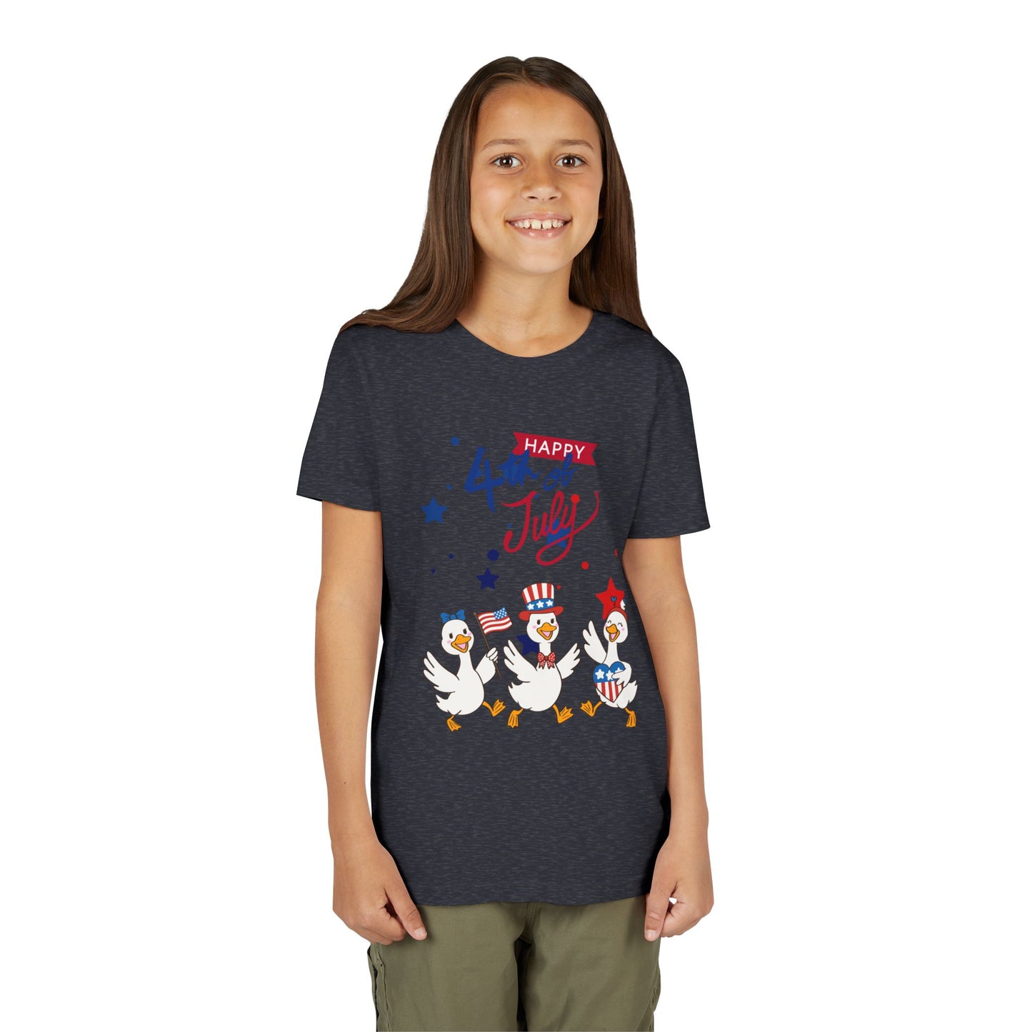 4th of July Kids T-Shirt — Patriotic Duck Trio Youth Tee