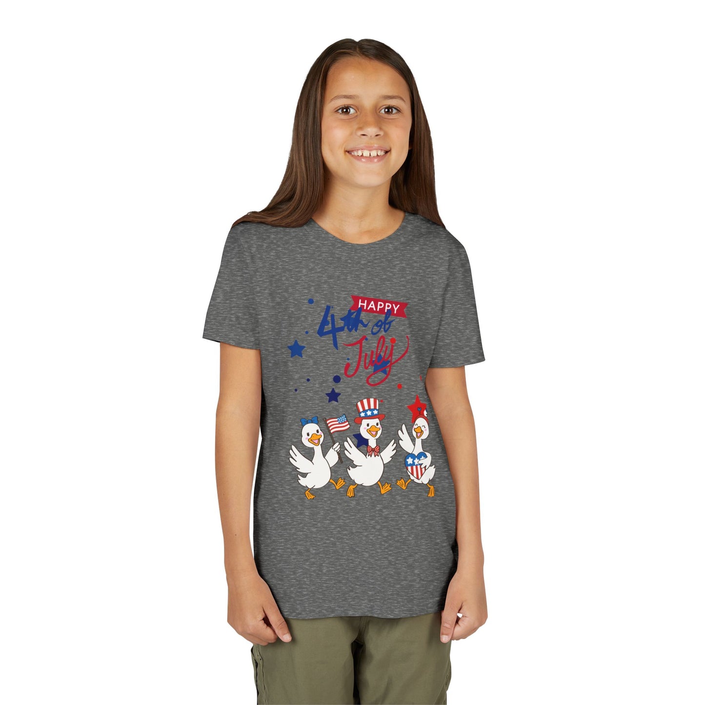 4th of July Kids T-Shirt — Patriotic Duck Trio Youth Tee