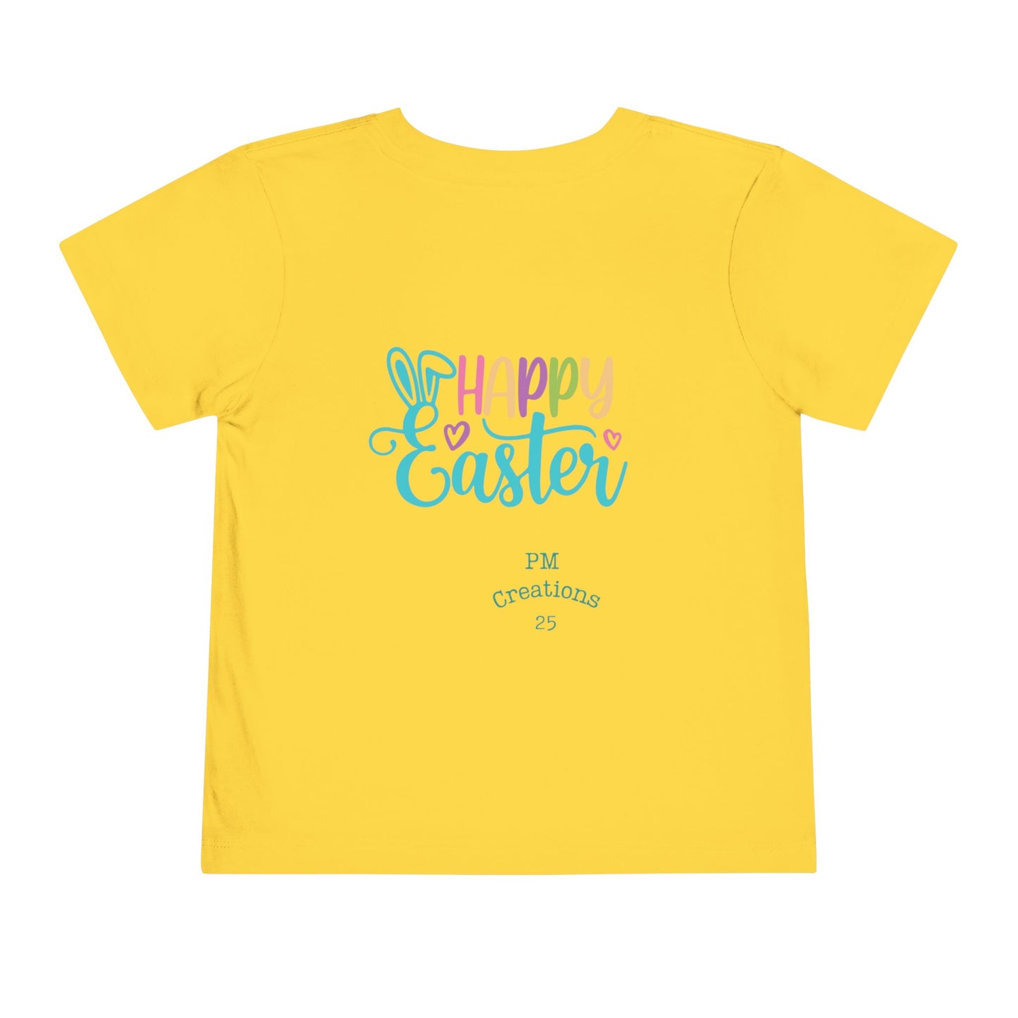 Toddler Tee — "Happy Easter" Bunny Basket Spring Shirt