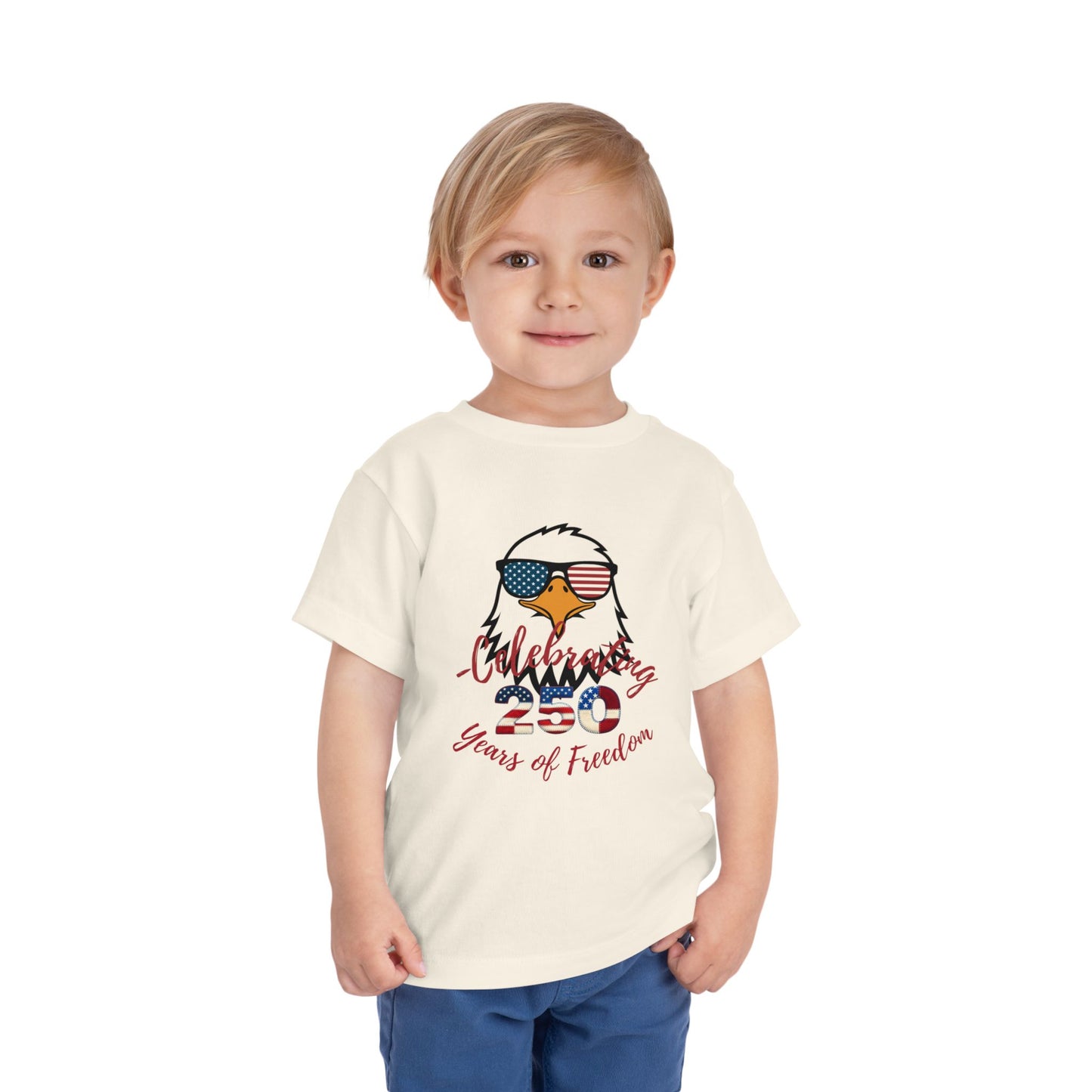 Toddler Tee — "Celebrating 250 Years of Freedom" Patriotic Eagle 4th of July Shirt