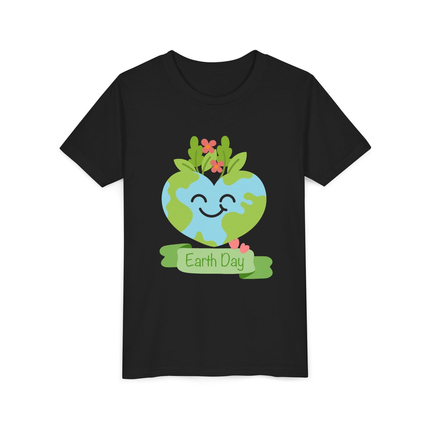 Earth Day Kids T-Shirt - Cute Smiling Heart Earth Design