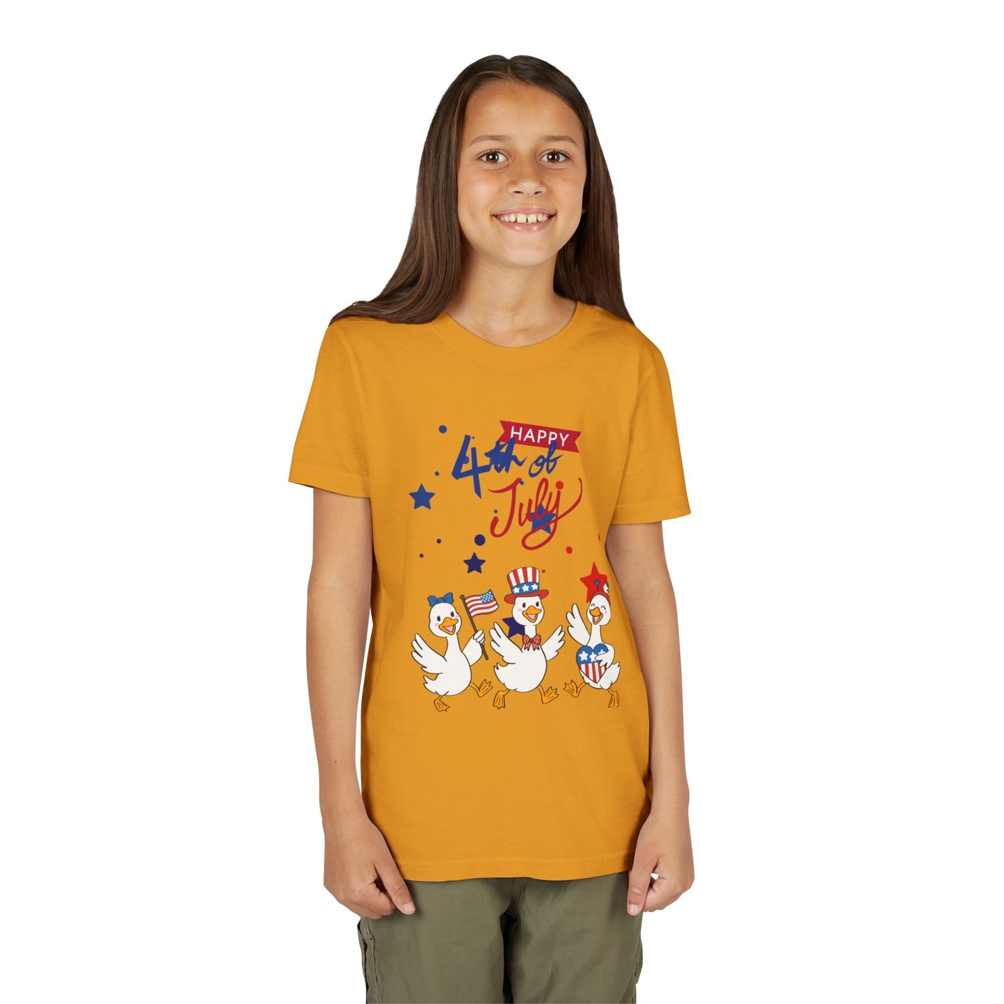 4th of July Kids T-Shirt — Patriotic Duck Trio Youth Tee