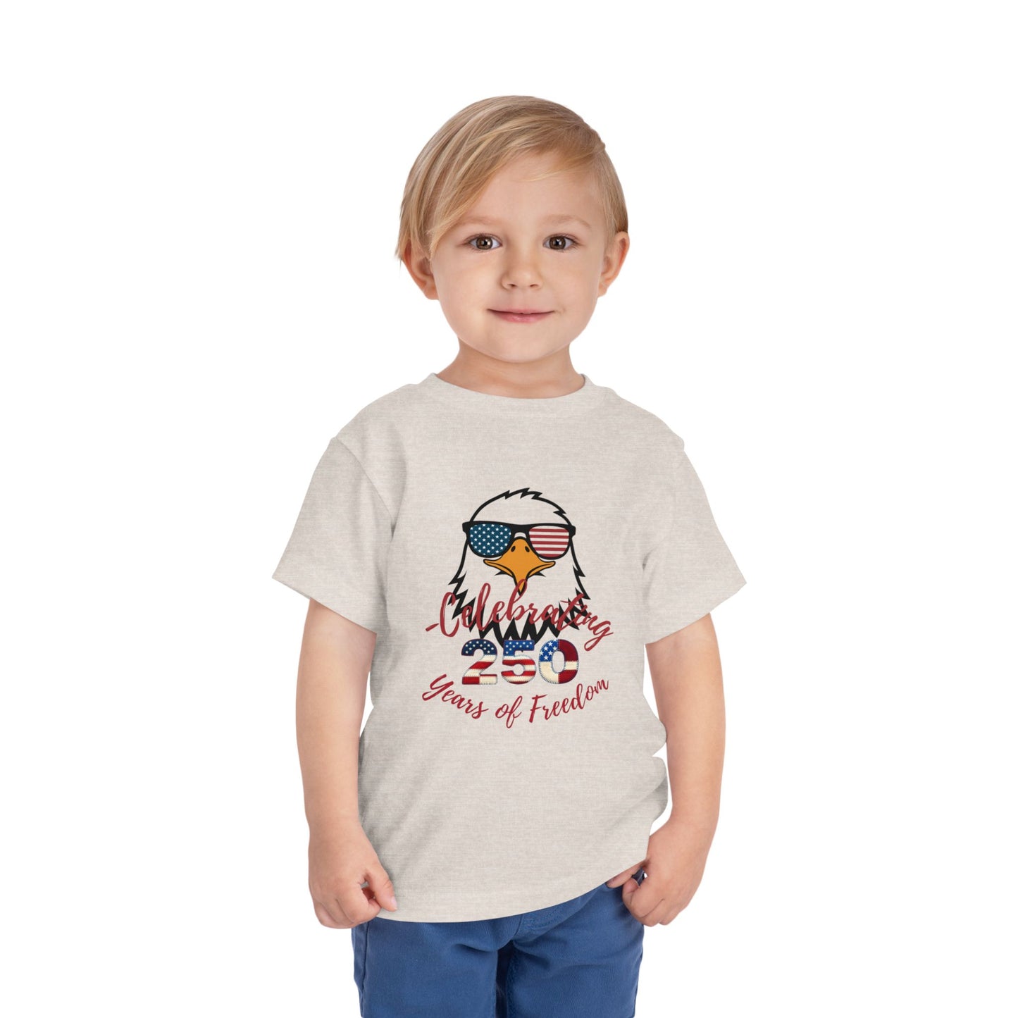 Toddler Tee — "Celebrating 250 Years of Freedom" Patriotic Eagle 4th of July Shirt