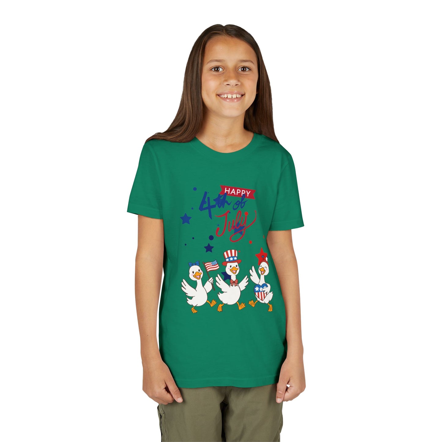 4th of July Kids T-Shirt — Patriotic Duck Trio Youth Tee
