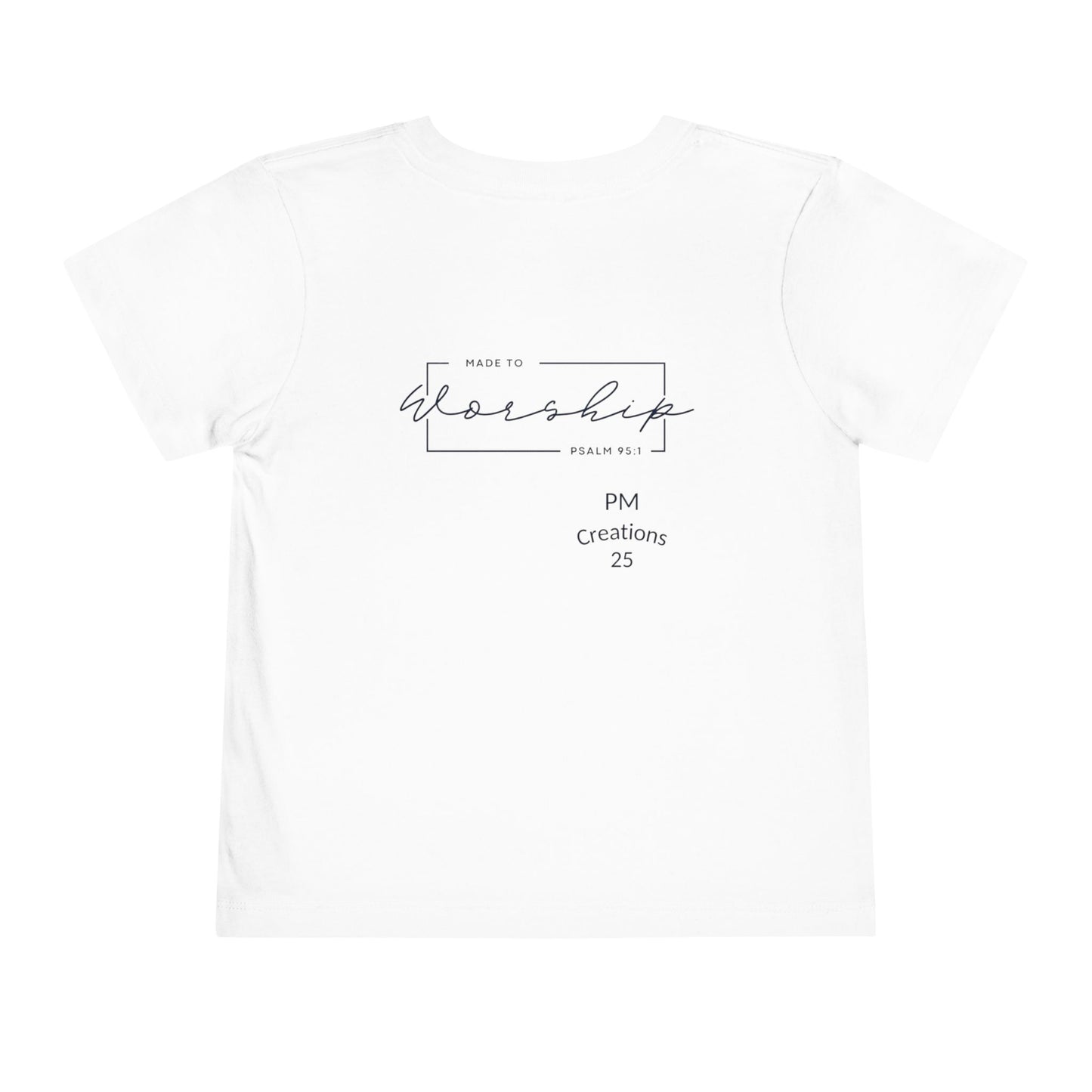 Toddler Tee — Floral Cross "Jesus" Christian Shirt (Made to Worship)