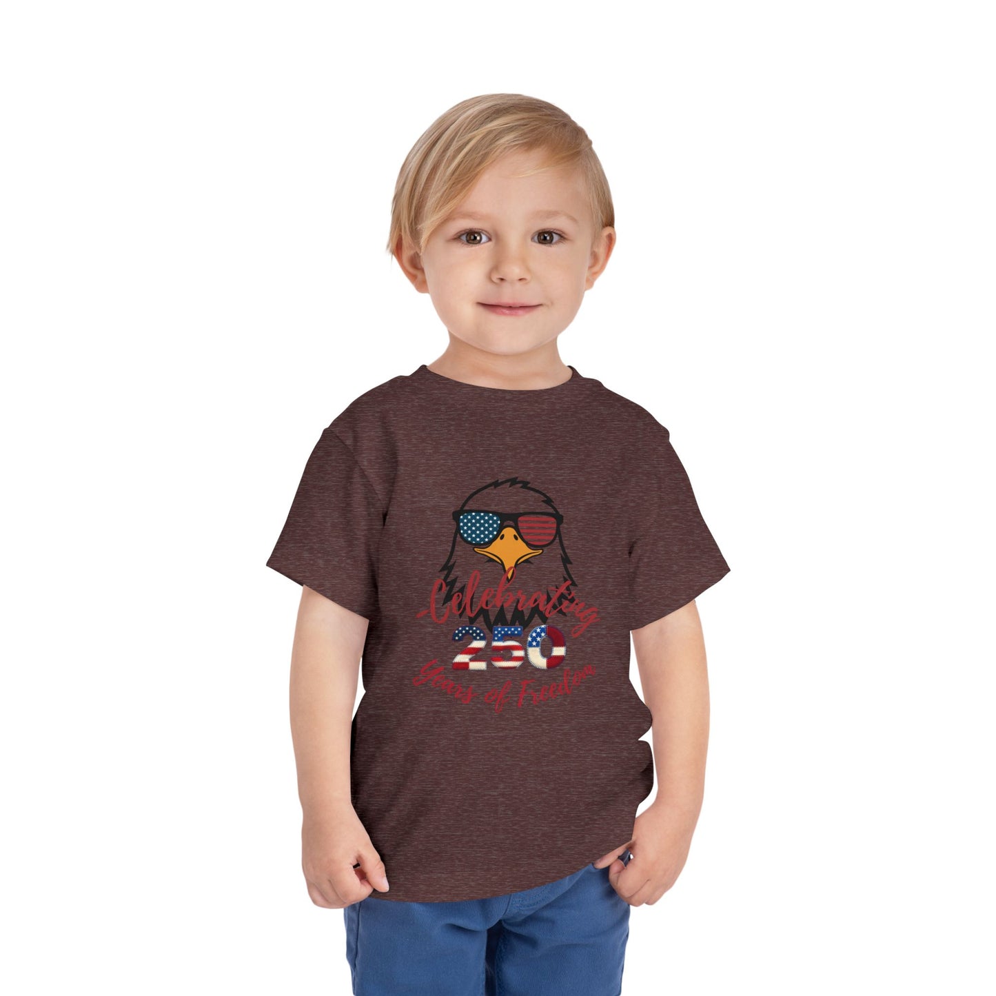 Toddler Tee — "Celebrating 250 Years of Freedom" Patriotic Eagle 4th of July Shirt