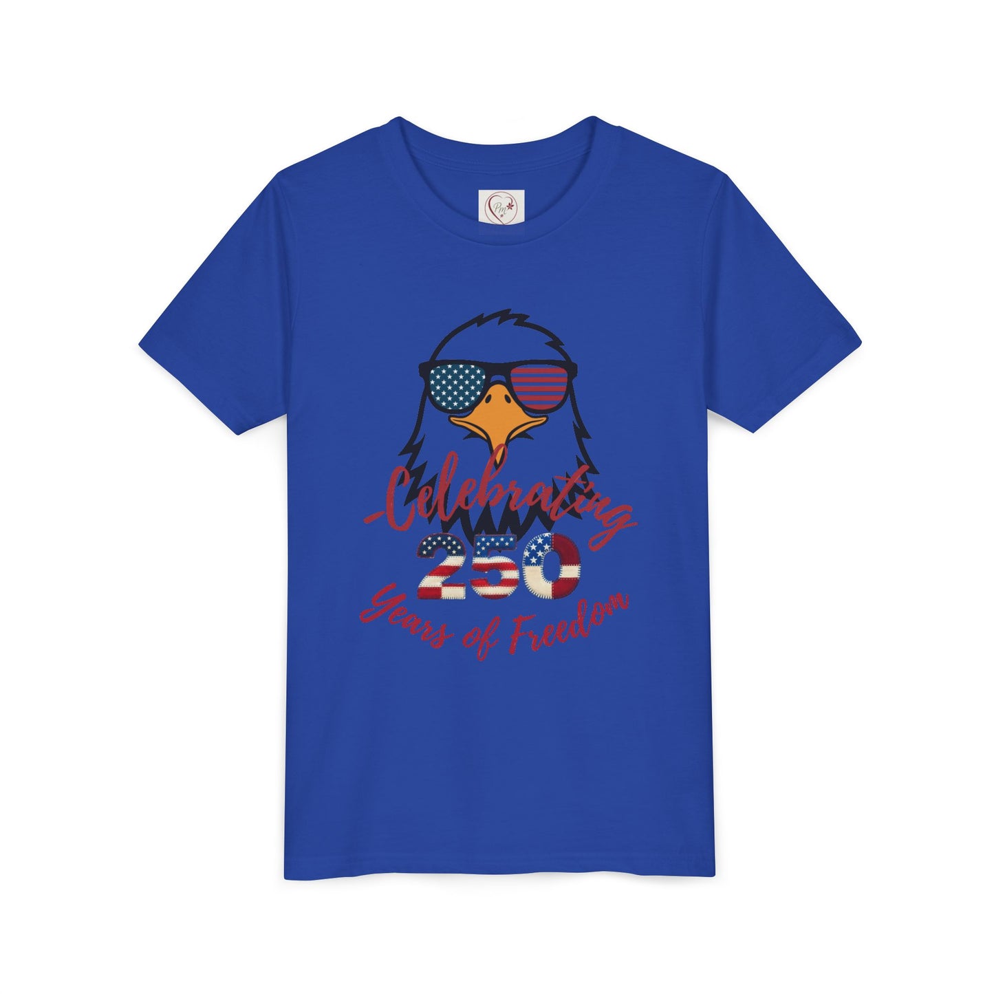 Youth Tee - 'Celebrating 250 Years of Freedom' Eagle with American Flag Sunglasses