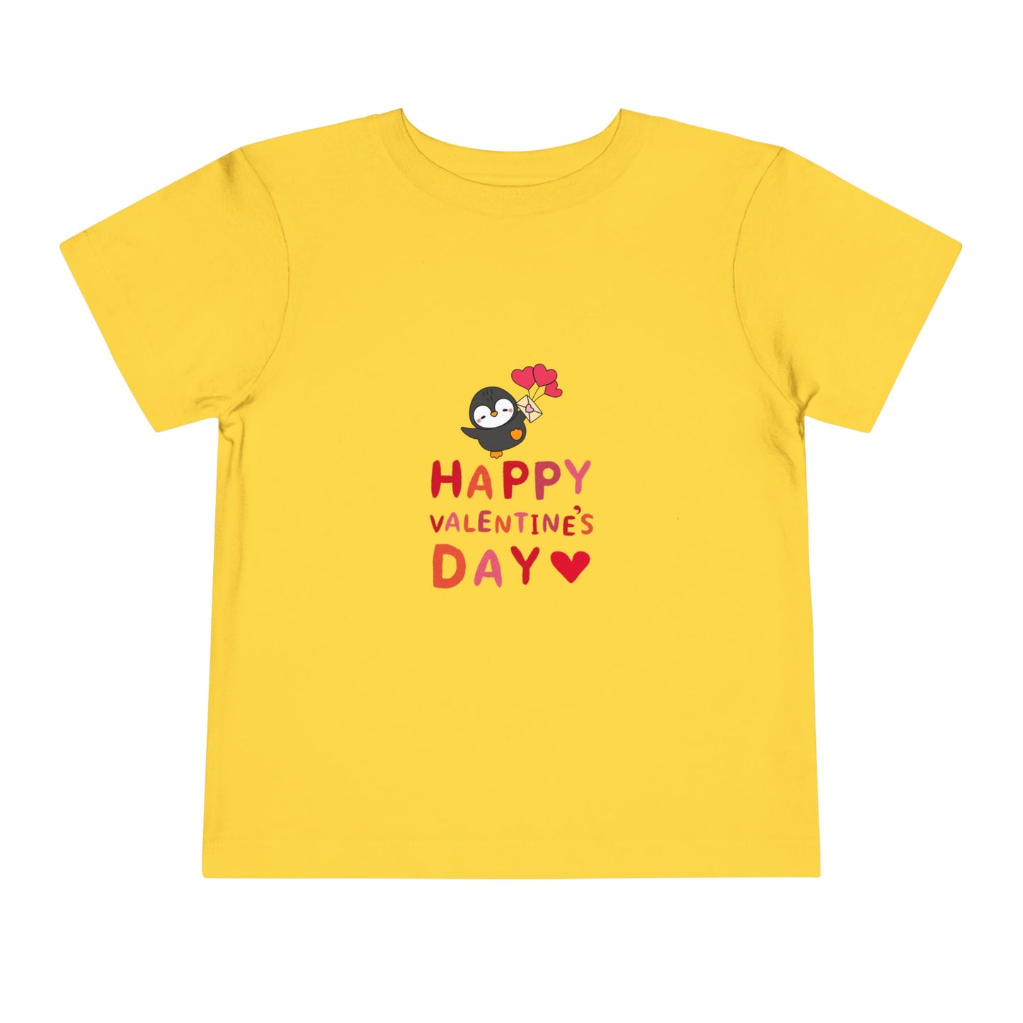Valentine's Toddler Tee — Cute Penguin "Happy Valentine’s Day" Shirt