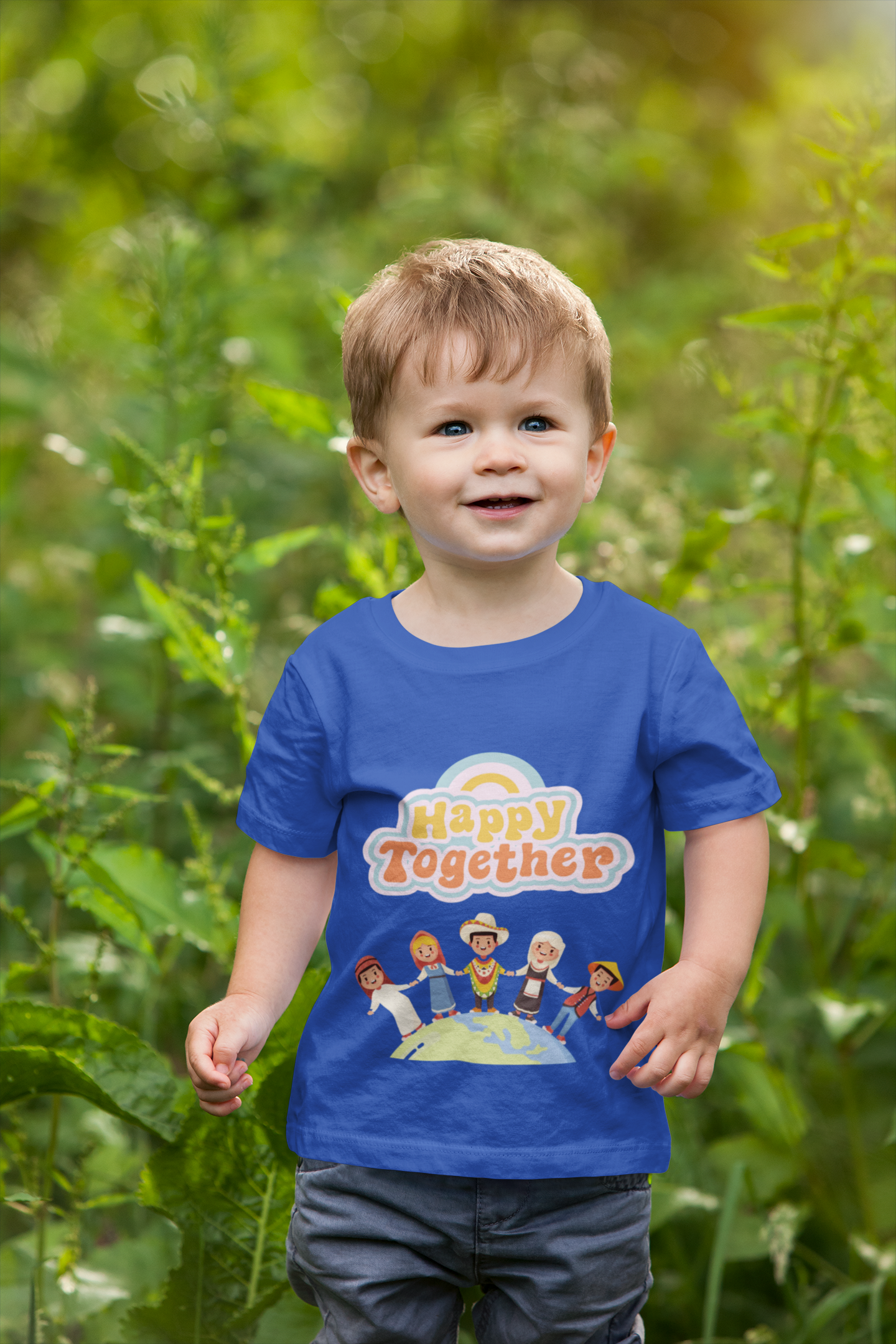 Toddler Tee - "Happy Together" Multicultural Kids Graphic Shirt