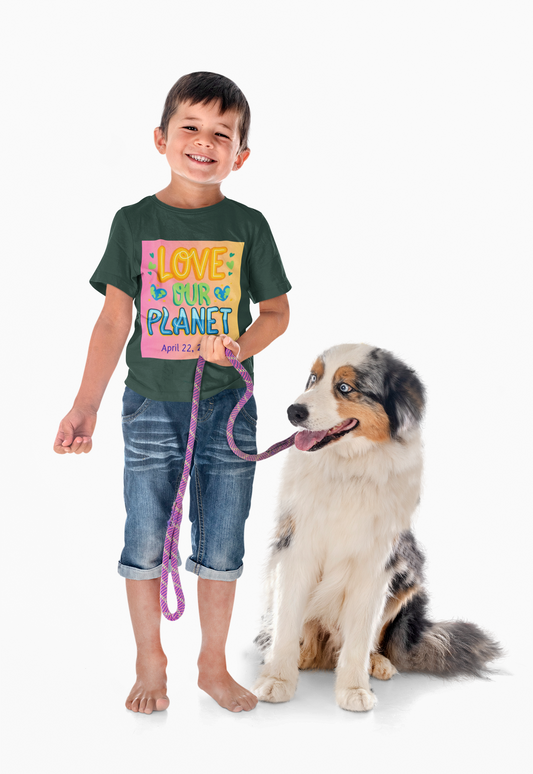 Youth Earth Day Tee — "Love Our Planet" April 22, 2026