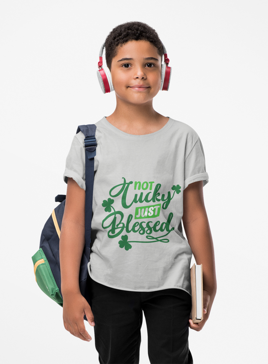 Youth Tee — "Not Lucky Just Blessed" St. Patrick's Day Shamrock Shirt
