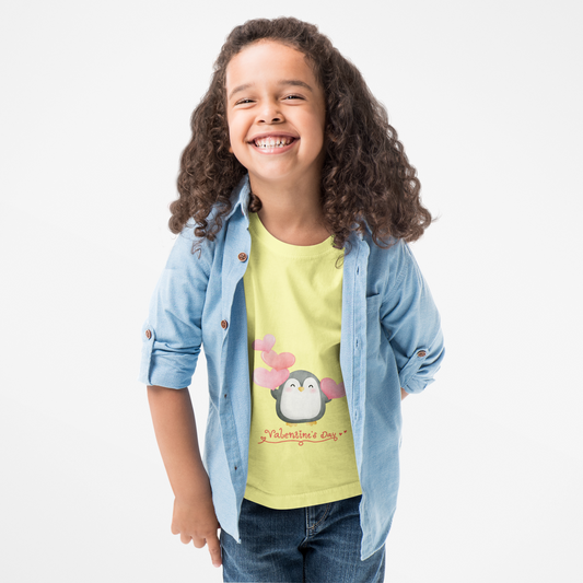 Toddler Tee — Cute Penguin "Happy Valentine’s Day" Valentine’s Shirt