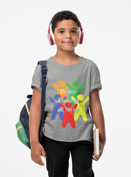 Youth Tee — "Built Differently" Rainbow Kids Graphic