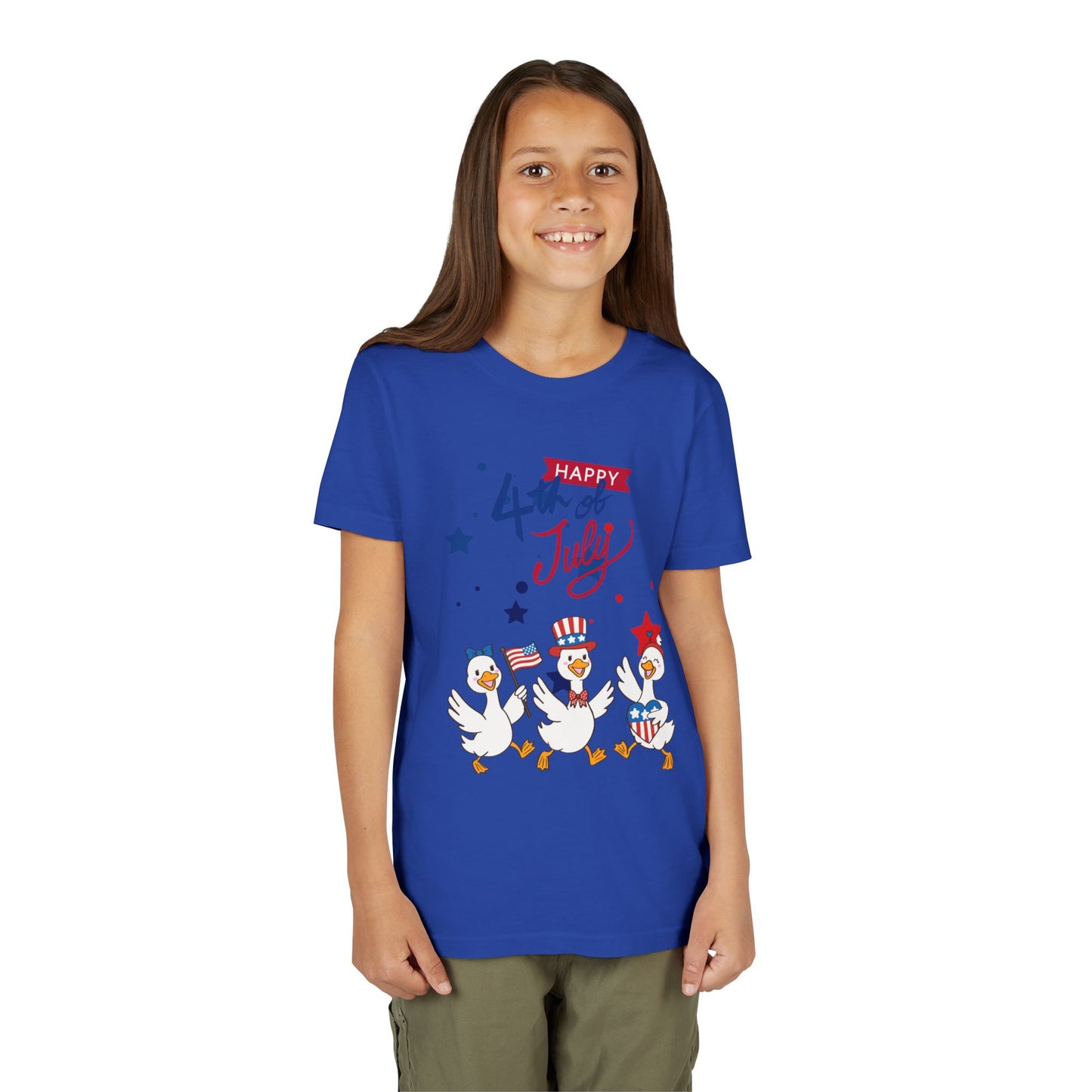 4th of July Kids T-Shirt — Patriotic Duck Trio Youth Tee