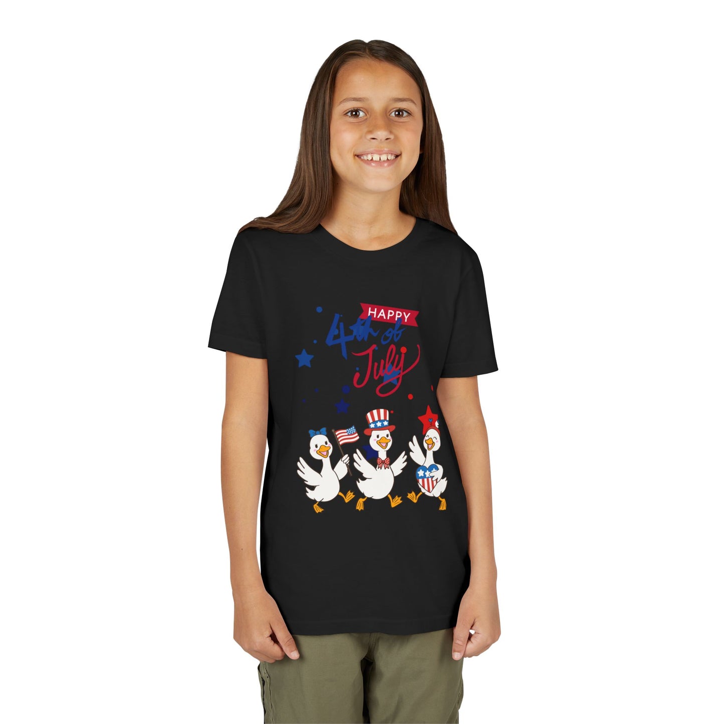 4th of July Kids T-Shirt — Patriotic Duck Trio Youth Tee