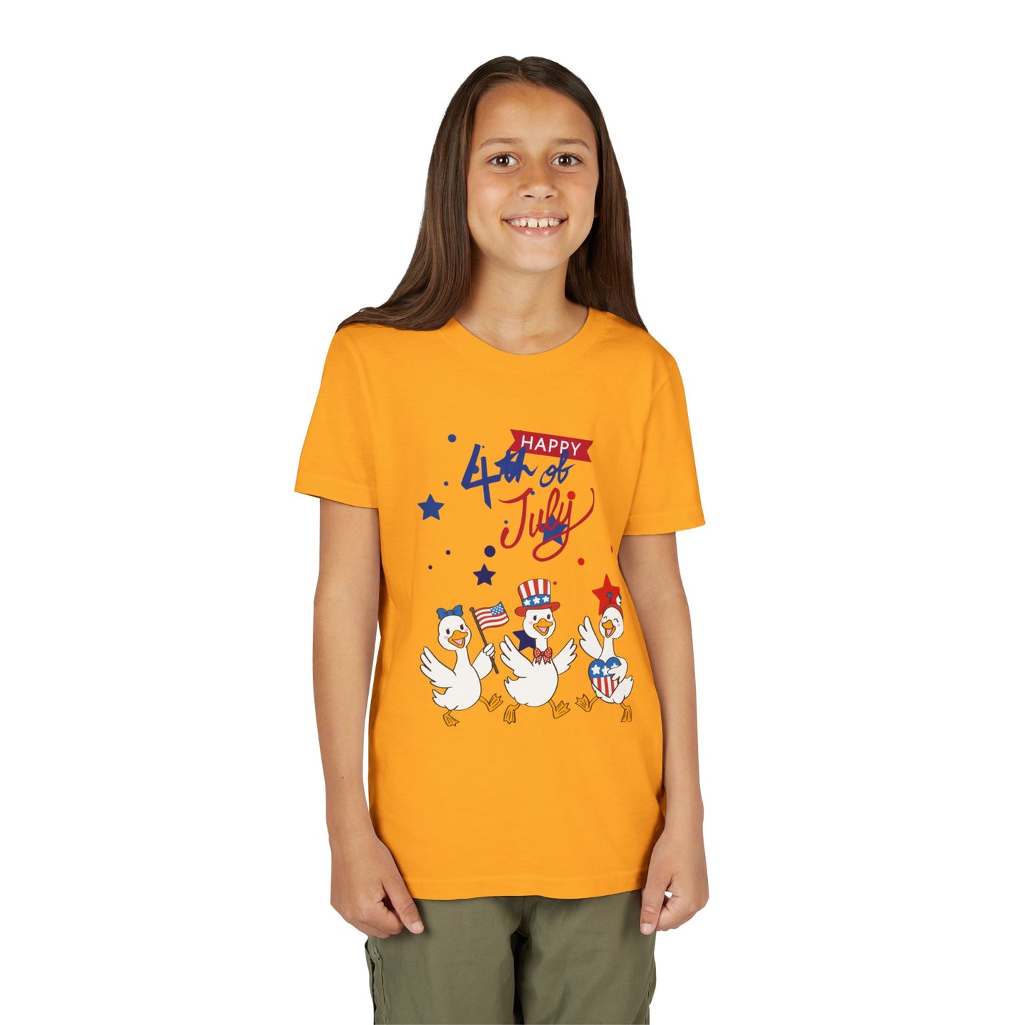 4th of July Kids T-Shirt — Patriotic Duck Trio Youth Tee