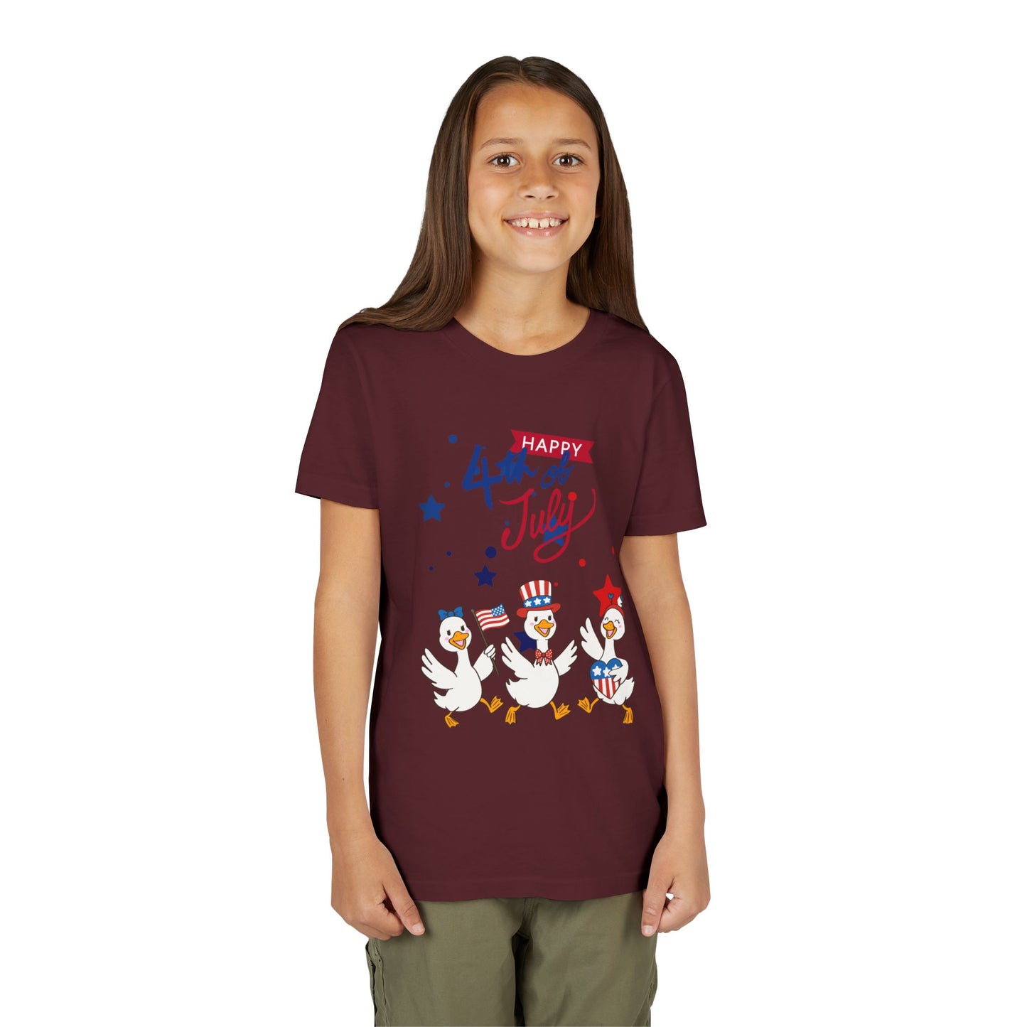 4th of July Kids T-Shirt — Patriotic Duck Trio Youth Tee