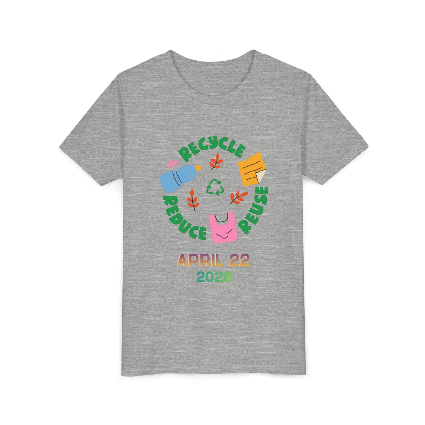 Youth Earth Day Tee – "Recycle Reduce Reuse" April 22 2026