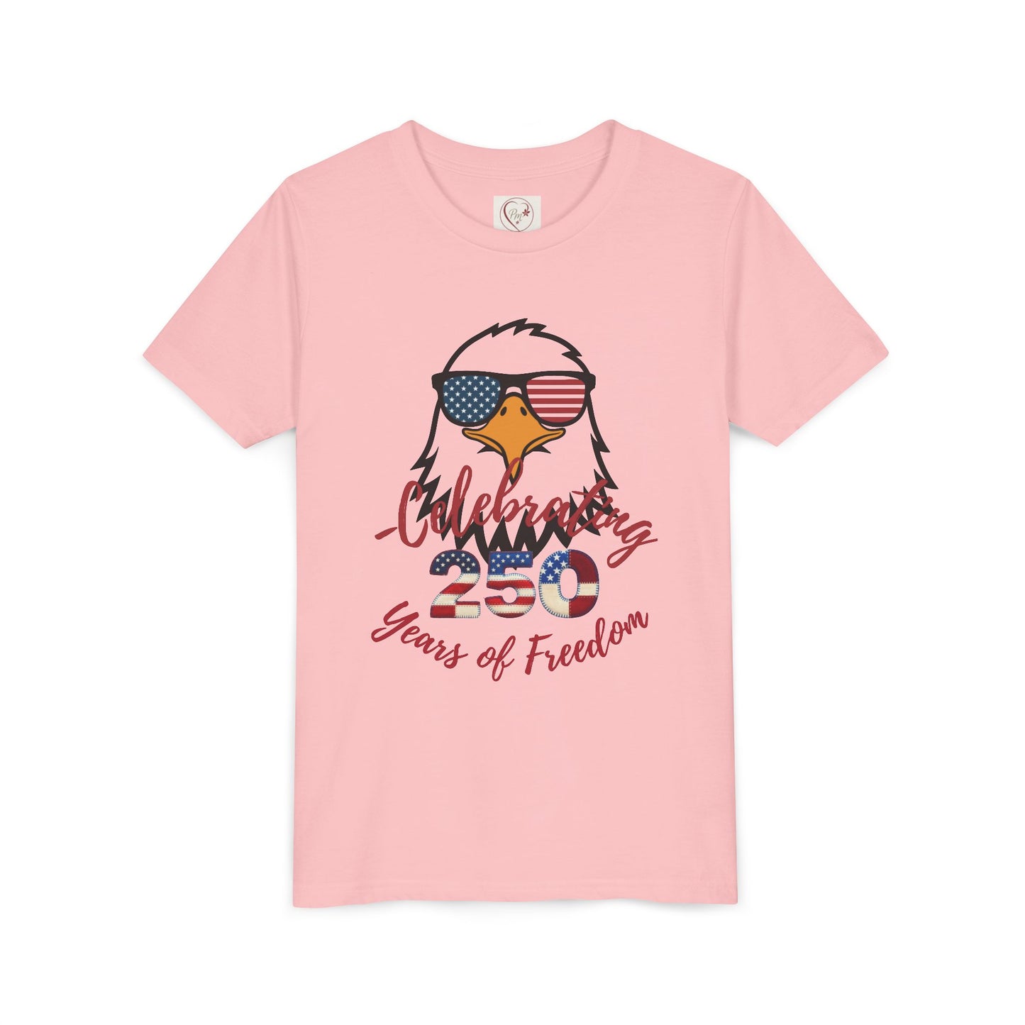 Youth Tee - 'Celebrating 250 Years of Freedom' Eagle with American Flag Sunglasses