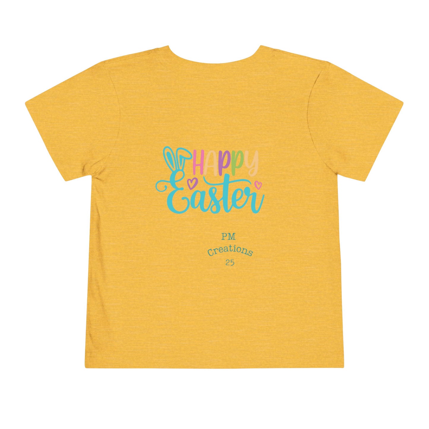 Toddler Tee — "Happy Easter" Bunny Basket Spring Shirt