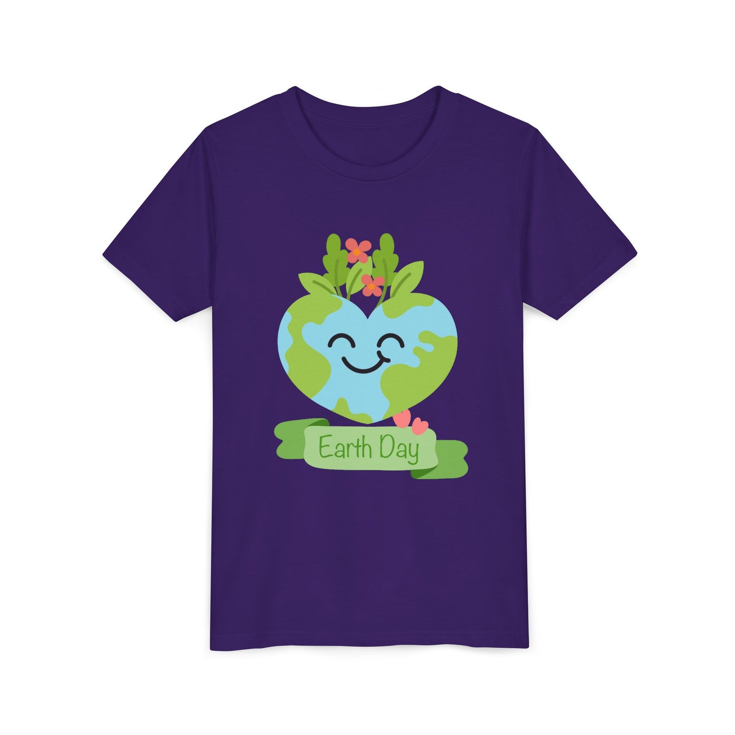 Earth Day Kids T-Shirt - Cute Smiling Heart Earth Design