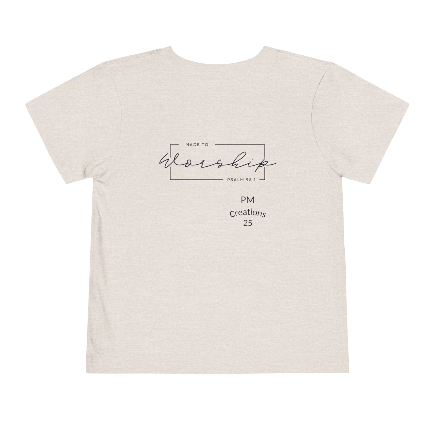 Toddler Tee — Floral Cross "Jesus" Christian Shirt (Made to Worship)